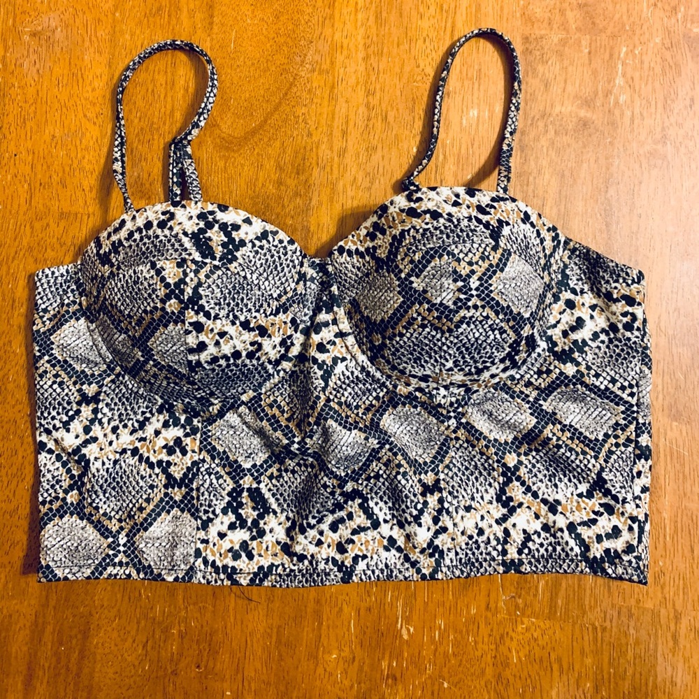 Windsor Strappy Snakeskin Bustier